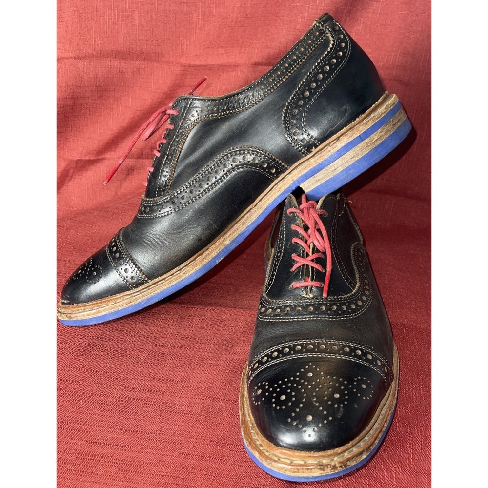 Allen Edmonds 'Strandmok' Cap-Toe Oxfords Mens 9 3E‎ Made in USA Blue - Picture 2 of 9